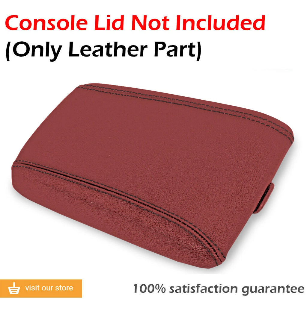 Console Lid Pull Over Cover Leather for Pontiac GTO (2004–2006) Red Black Stitch