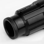 20 PCS Open End M12x1.5 50mm Tall Black Aluminum Lug Nuts + Adapter