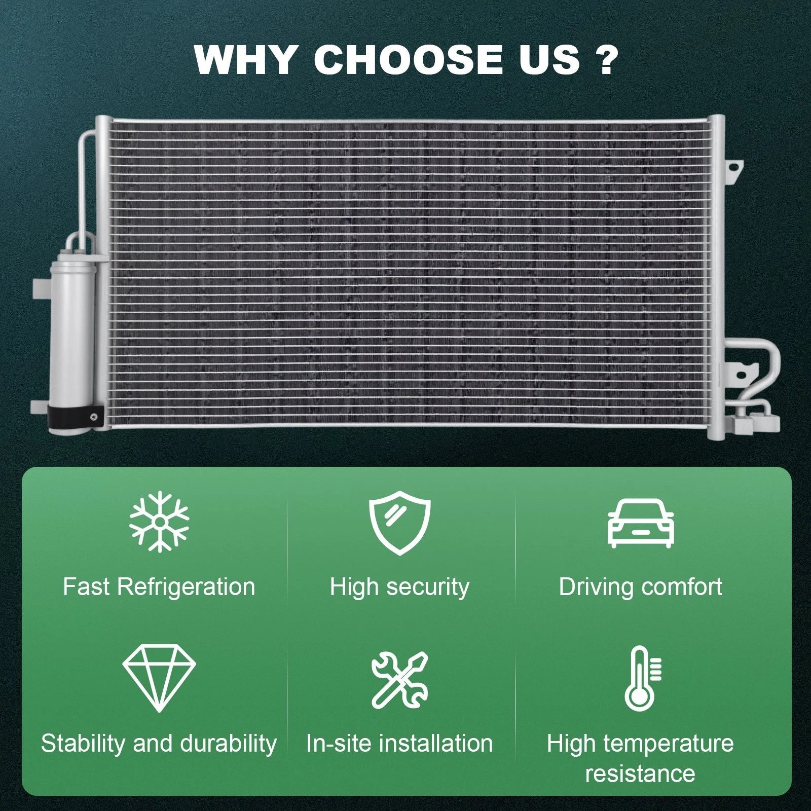 AC Condenser for Lincoln MKC, Ford Escape, Focus (2015–2019)