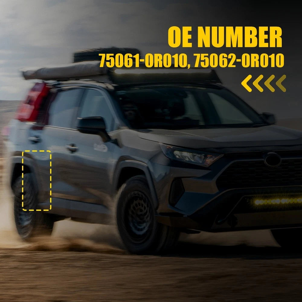 Set of 2 Rear Door Flare Trim Molding for Toyota RAV4 (2019–2024)