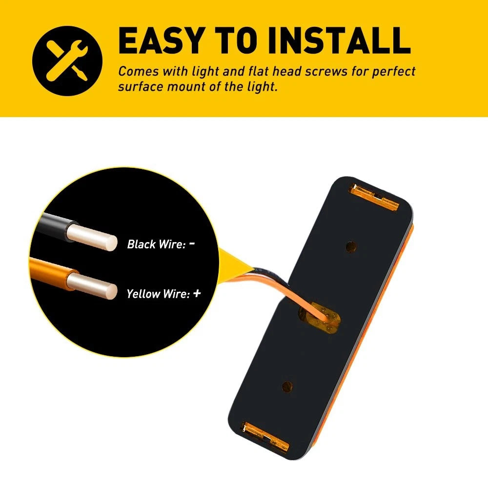 8x LED Marker Lights for RV Truck Trailer (Waterproof Amber)