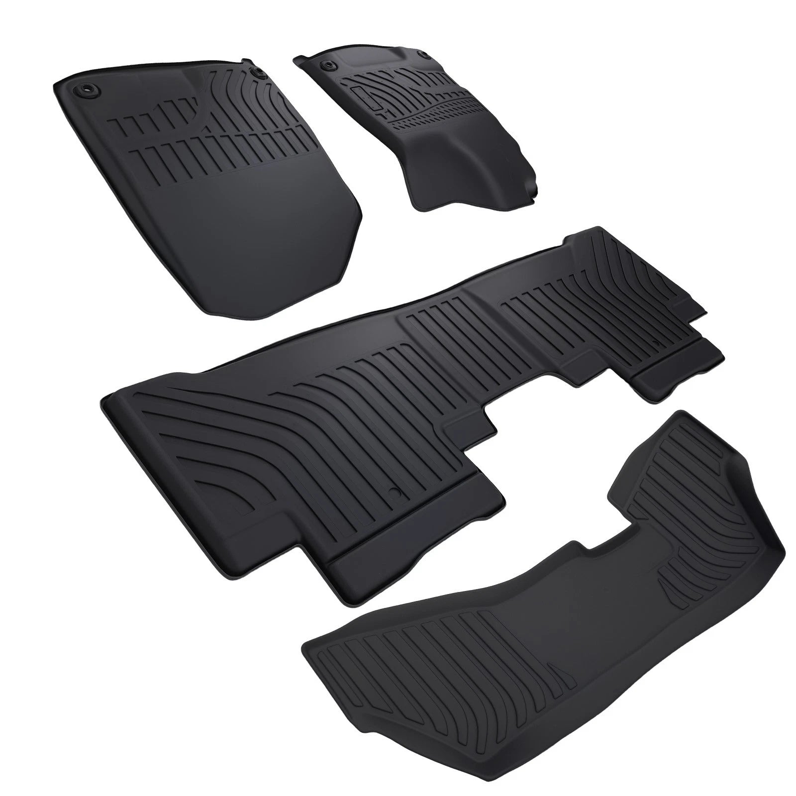 Black All-Weather Floor Mats for Acura MDX (2014–2020) 7 Seater TPE Rubber