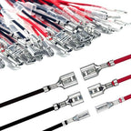 30PCS Spade Connector Kit with Insulating Sleeves for DIY (28mm, 48mm, 63mm)
