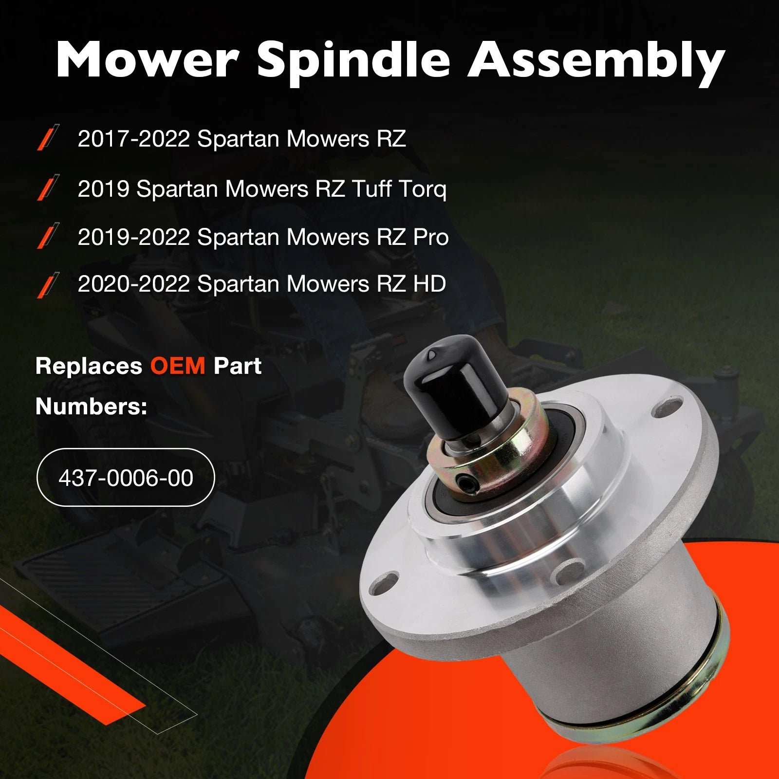 Mower Deck Spindle for Spartan RZ RZ Pro HD RZ Tuff Torq (2017-2022)