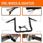 14" Prewired Drilled Handlebar for Harley Street Glide/Electra Glide (2008–2013)