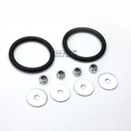 Set of 4 Quick Release Fasteners with Washers for Silver Car Truck Bumper/Fender/Trunk/Hatch