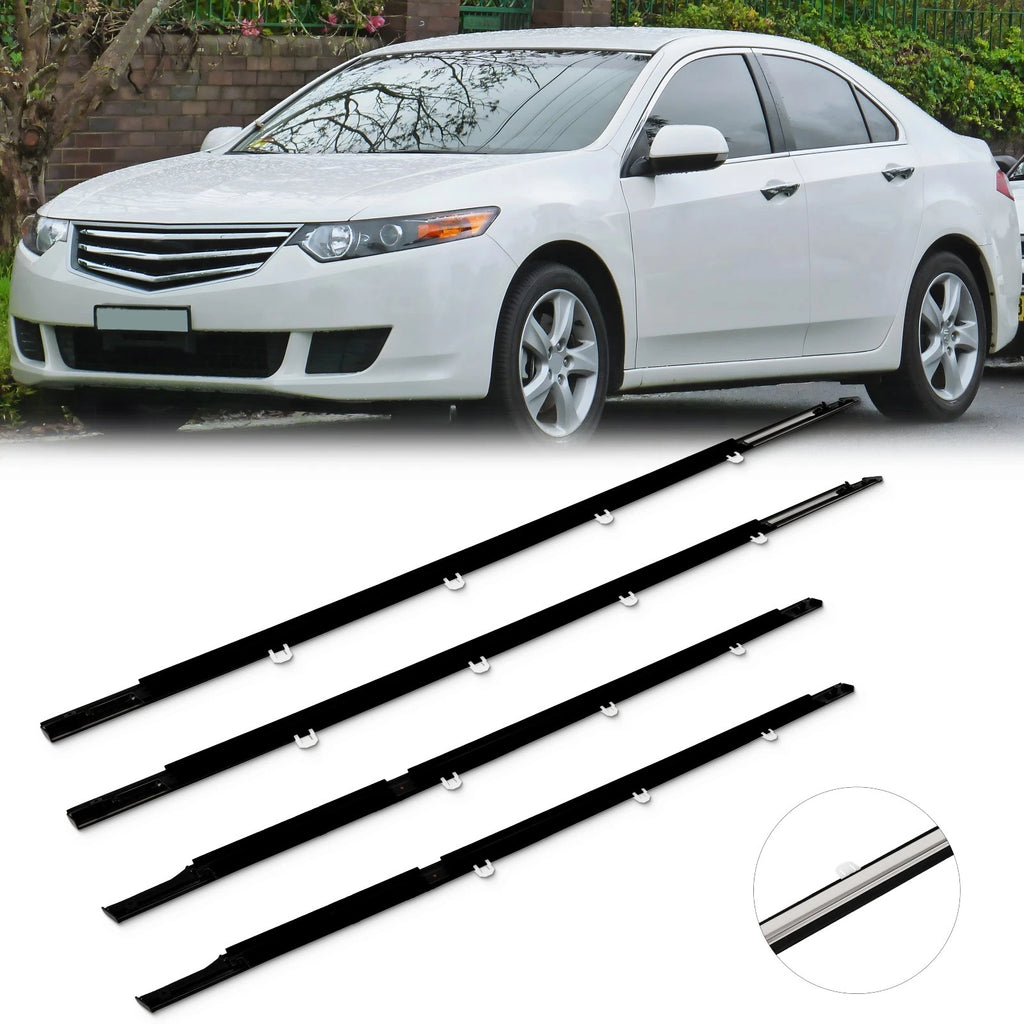 Set of 4 Weatherstrip Window Moulding Trim Seals for Honda Accord (2008–2012)