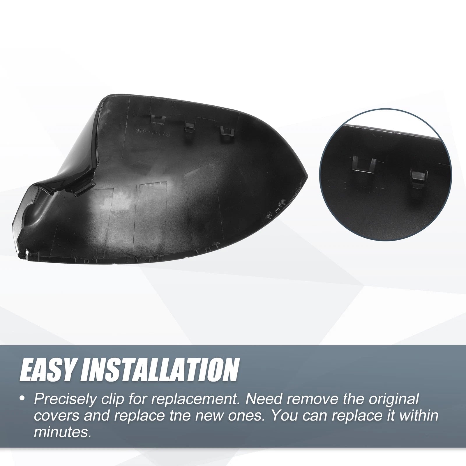 Right Side Mirror Cover Cap Gloss Black for Volkswagen Transporter T5 T6 (2003–2019)