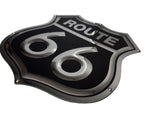 3D Route 66 Metal Sign Stainless Black for Universal Garage Decor (1990–2024)