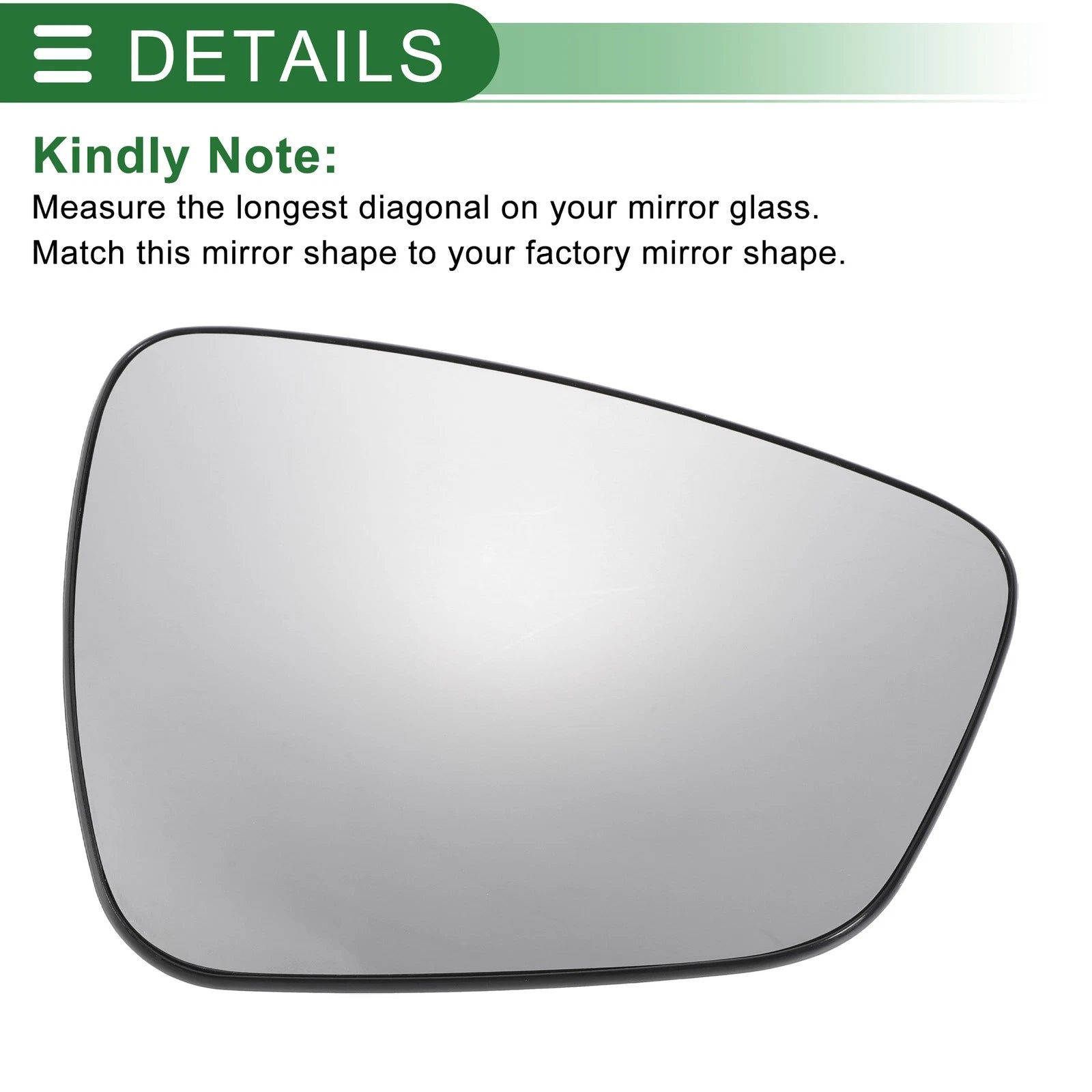 Right Side Heated Convex Mirror Glass for Ford Kuga (2019–2023)