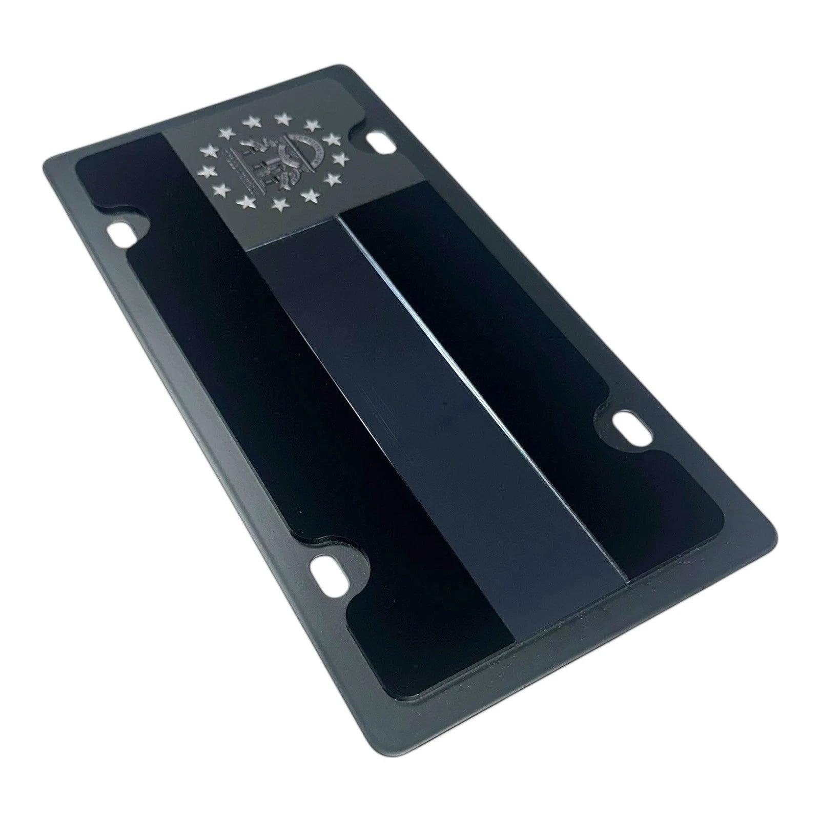 Steel License Plate Blackout Georgia State Flag for All Vehicles (Universal)