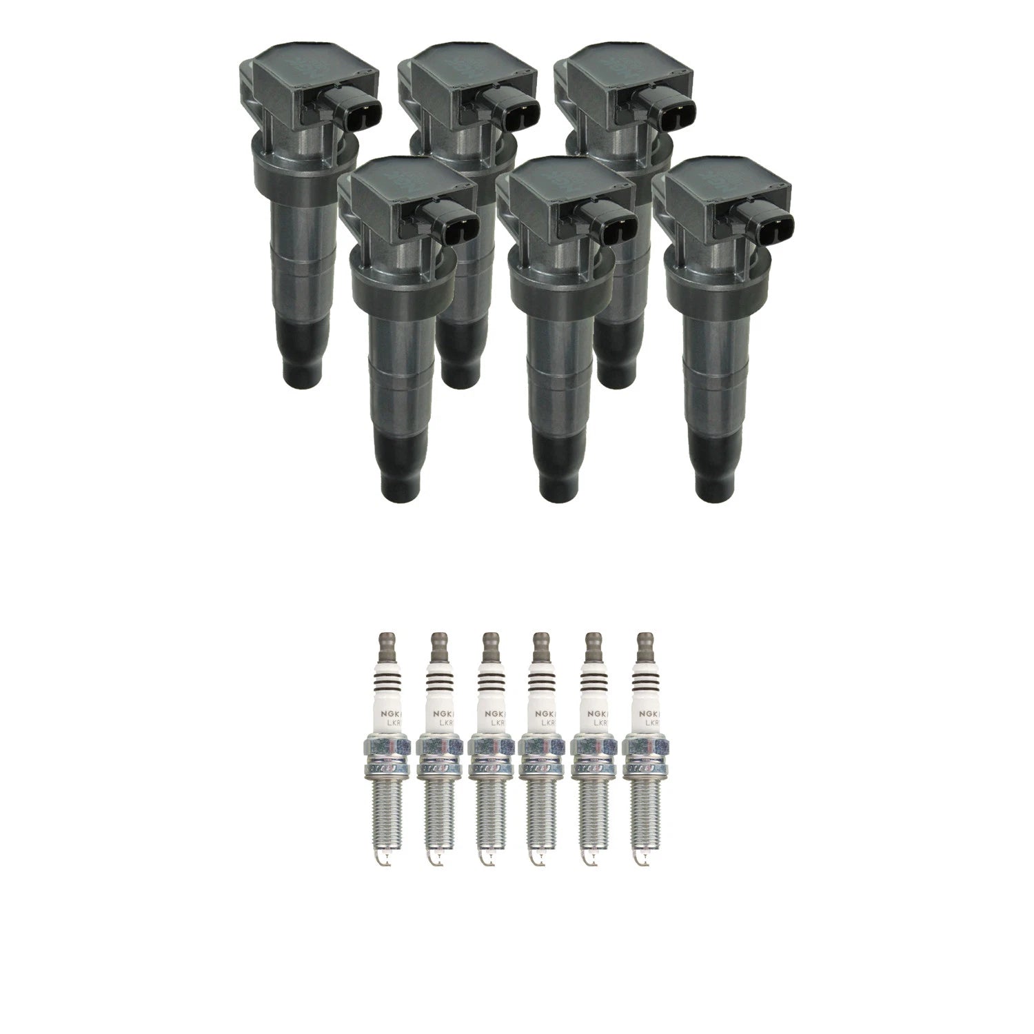 Set of 6 NGK Ignition Coils & Ruthenium Spark Plugs for Genesis K900 (2015–2016)