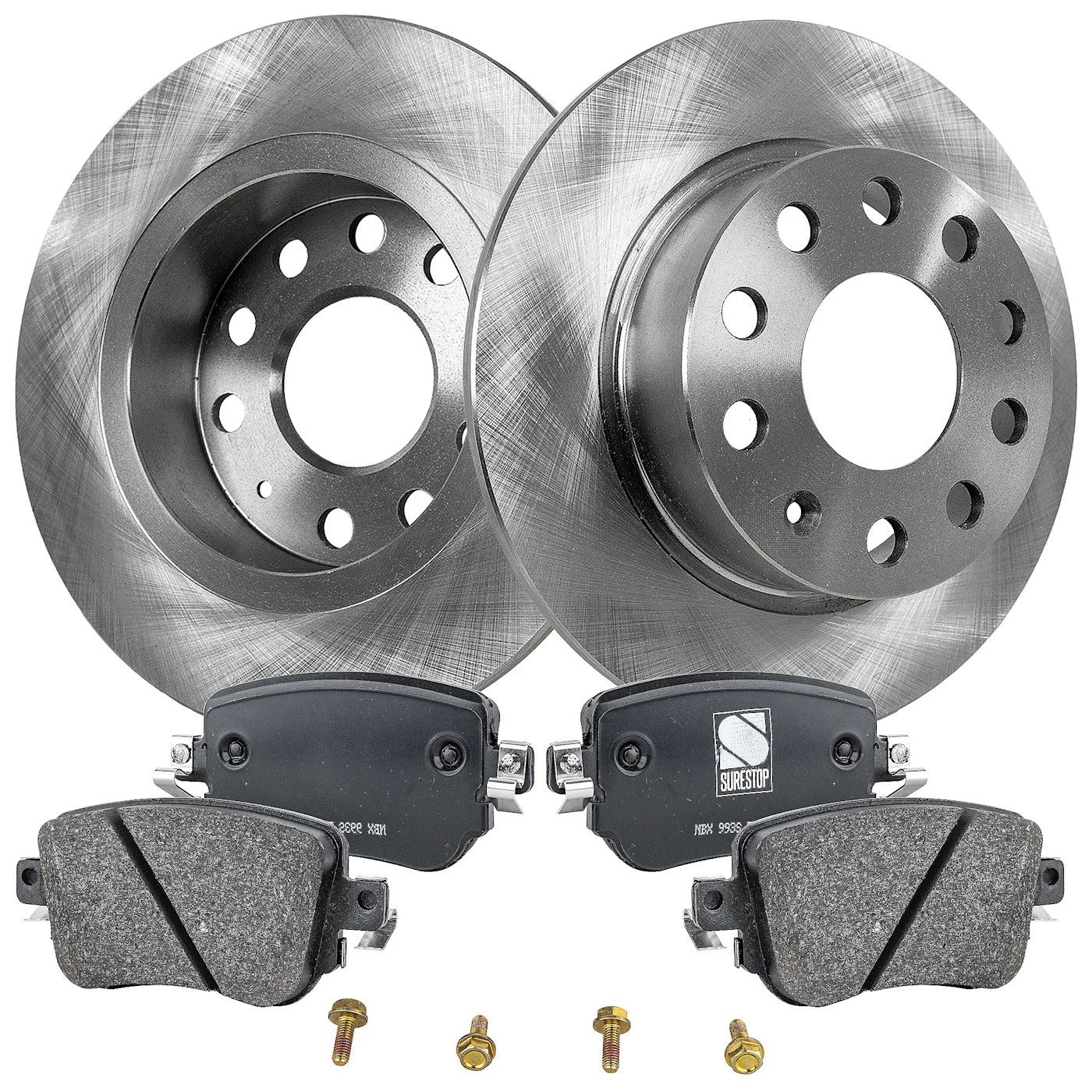 Rear Brake Disc Rotors and Pads Kit for VW Golf SportWagen (2017–2018)
