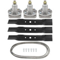Deck Spindle Blade Belt Kit for John Deere L120 L130 (2003–2005) 10437 GY20050 GY20785