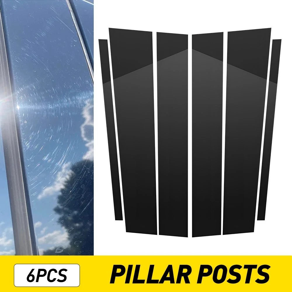 6pcs Black Pillar Post Door Trim Cover Kit for Nissan Titan Crew Cab (2004–2015)