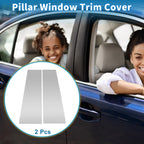 2pcs Door Pillar Window Trim for Ford Bronco (2021–2023) Silver Tone