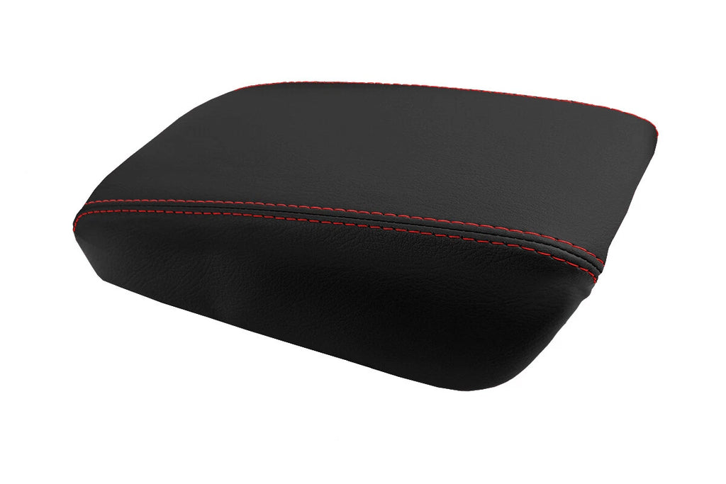 Leather Console Lid Armrest Cover for Acura CL (2000–2003) Red Stitch