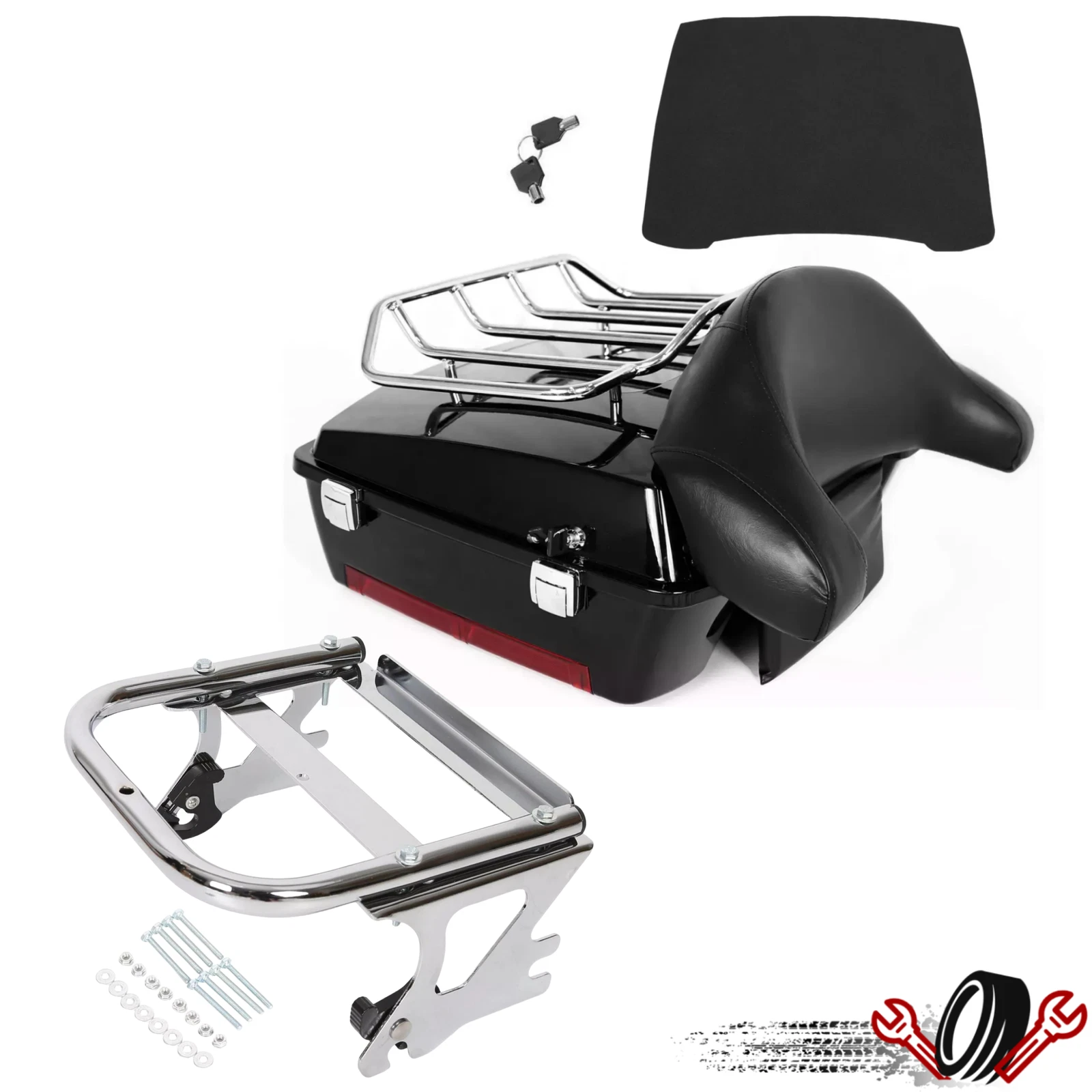 Luggage Trunk Backrest Mount Rack for Harley Touring Road Glide (1997–2008)