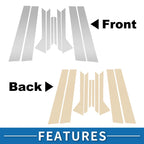 10pcs Door Pillar Window Trim for Ford Fiesta (2011–2015) Silver Tone