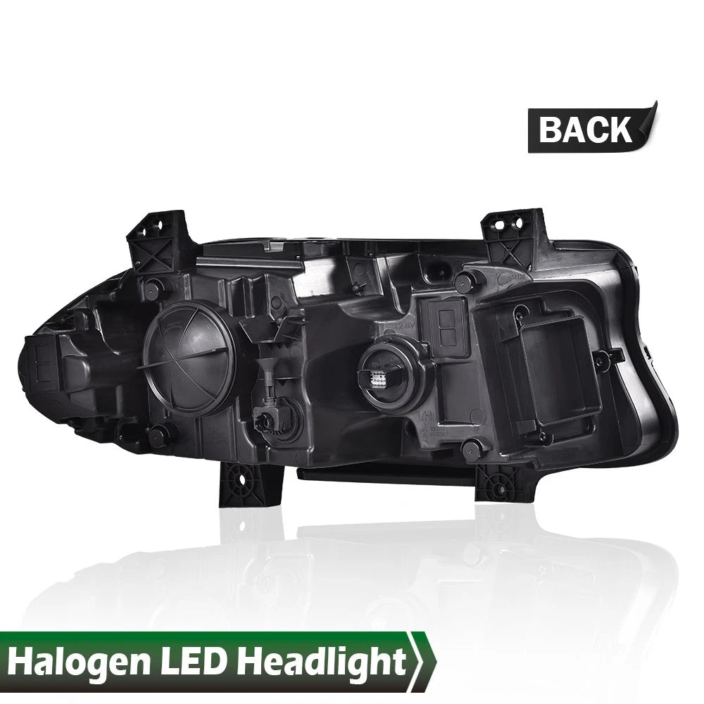 Set of 2 Halogen Projector Headlights with LED DRL for Dodge Charger (2015–2023)