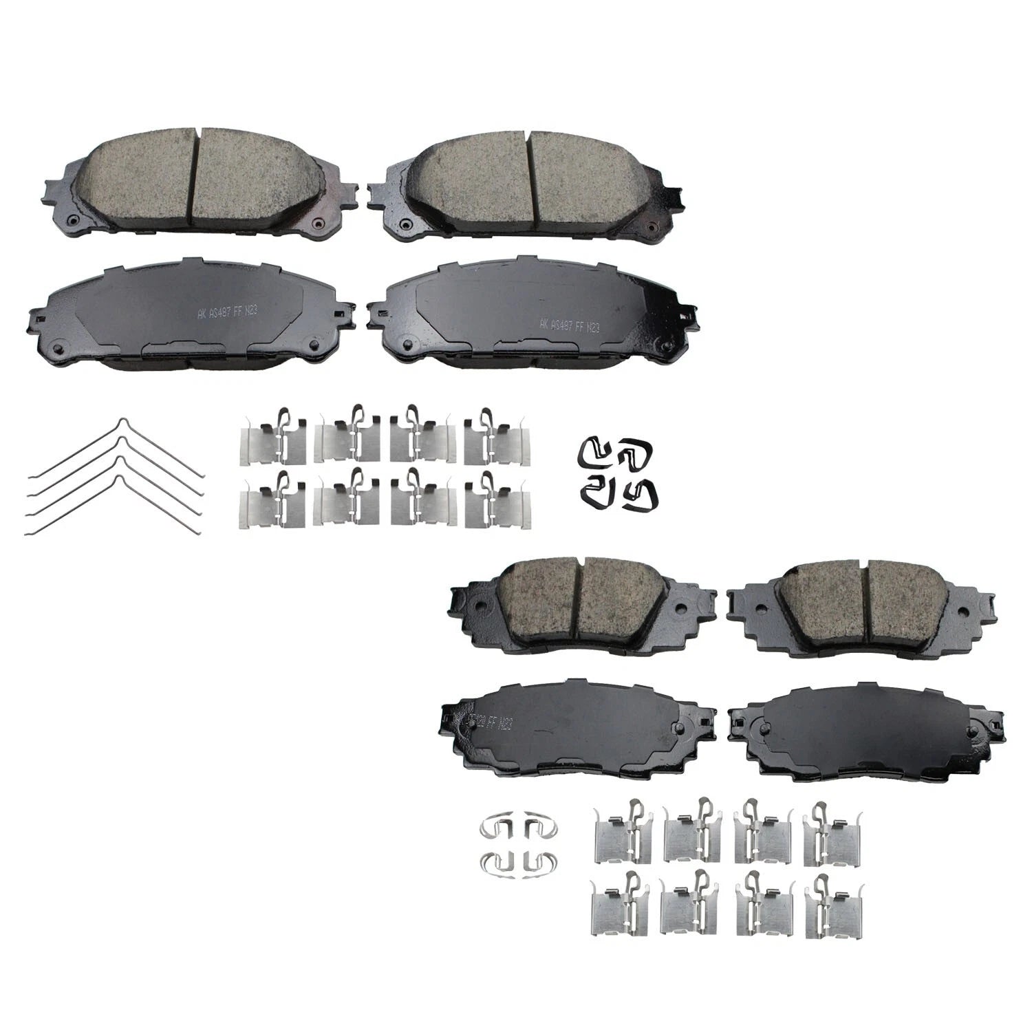 Set of 4 Akebono ProACT Ceramic Brake Pads for NX200t NX300h RX350 RX450h (2015–2019)