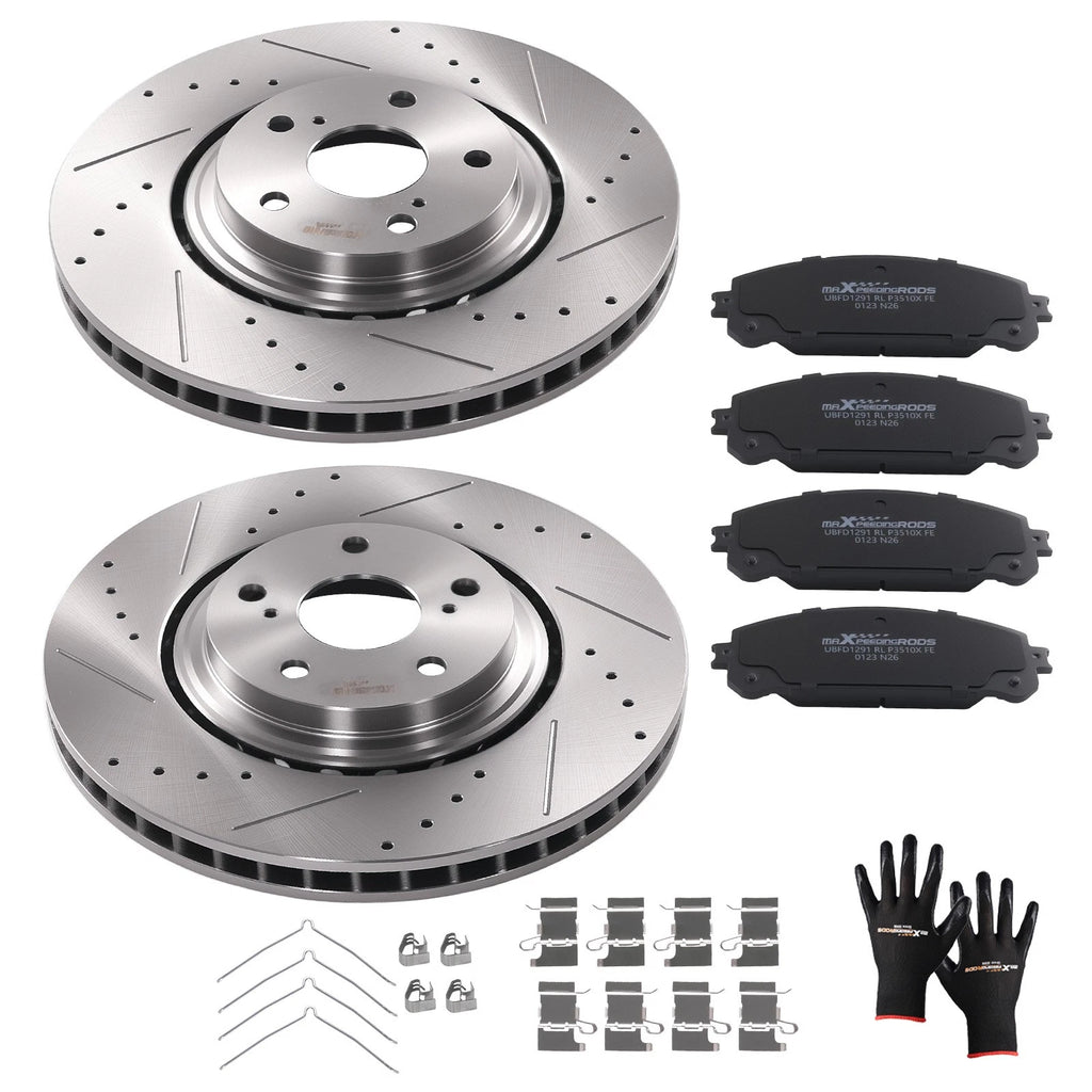Front Brake Rotors and Pads Kit for Lexus NX300h (2015–2021) RX350 (2010–2015) D1324