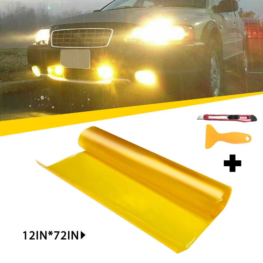 Headlight Tint Film for Universal Vehicles (12" x 72", Golden Yellow)