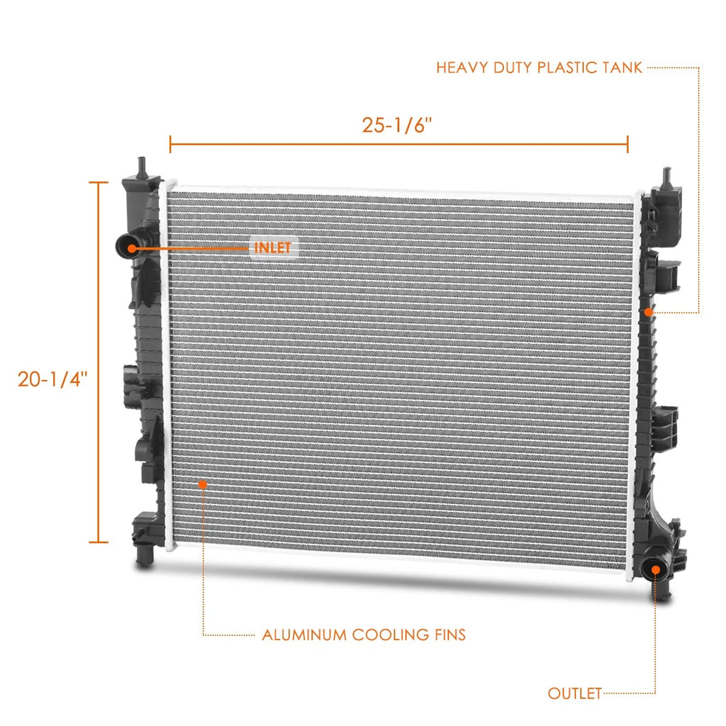 Aluminum Radiator DPI-13662 for Dodge Durango/Jeep Grand Cherokee L (2016–2024)