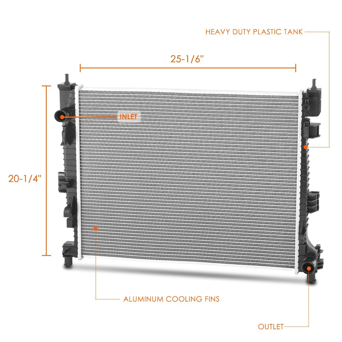 Aluminum Radiator DPI-13662 for Dodge Durango/Jeep Grand Cherokee L (2016–2024)