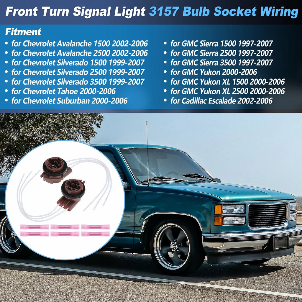 Front Turn Signal Light Socket Wiring for GMC Sierra 1500 2500 3500 (2007–2013)