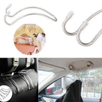 Car Seat Hooks for Coat Purse Shopping Bag Holder - Silver Stainless Steel