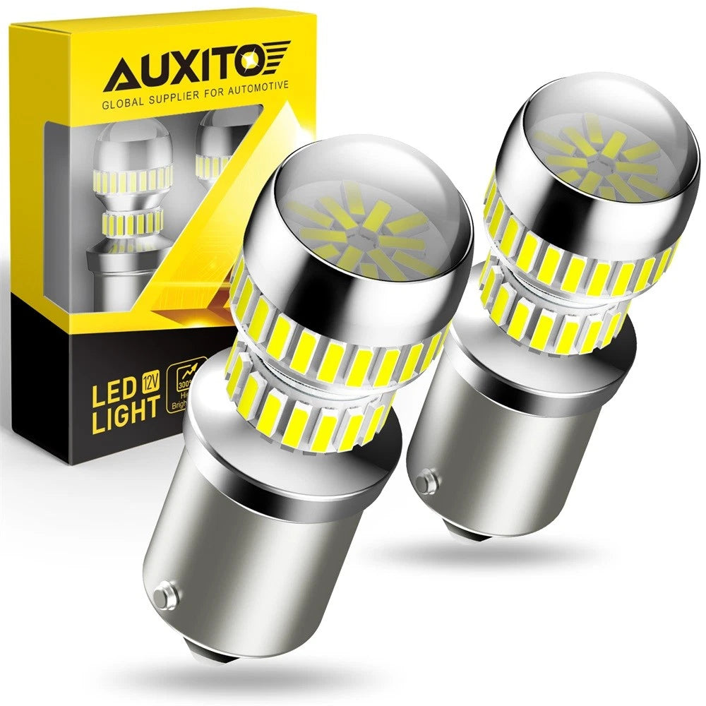 2X 1156 54SMD LED Turn Signal Brake Reverse Light Bulb 6000K for AUXITO