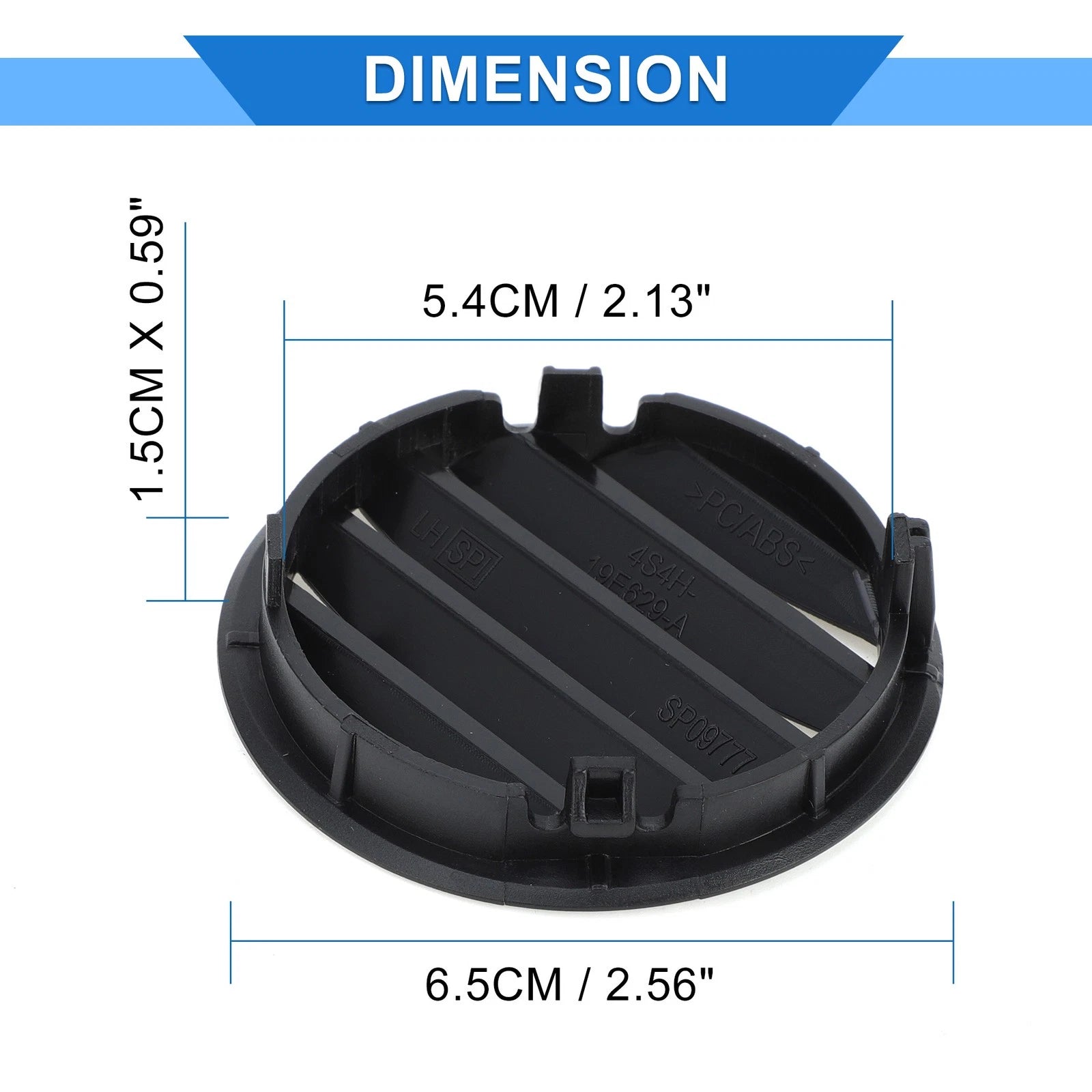 1 Pair Center Dash A/C Outlet for Ford Focus (2005–2007) Black Air Vent Panel