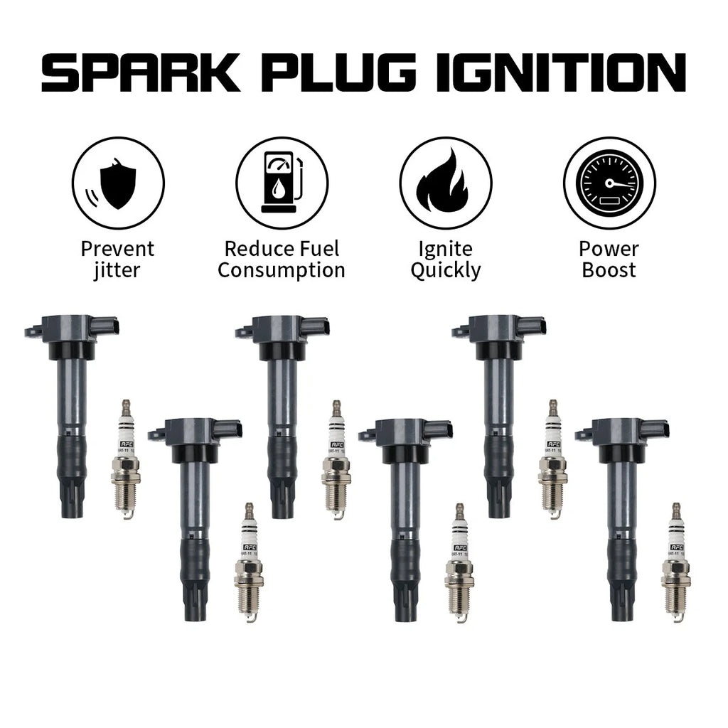 Set of 6 Ignition Coils & Spark Plugs for Mitsubishi Lancer (2004–2006) MR994643