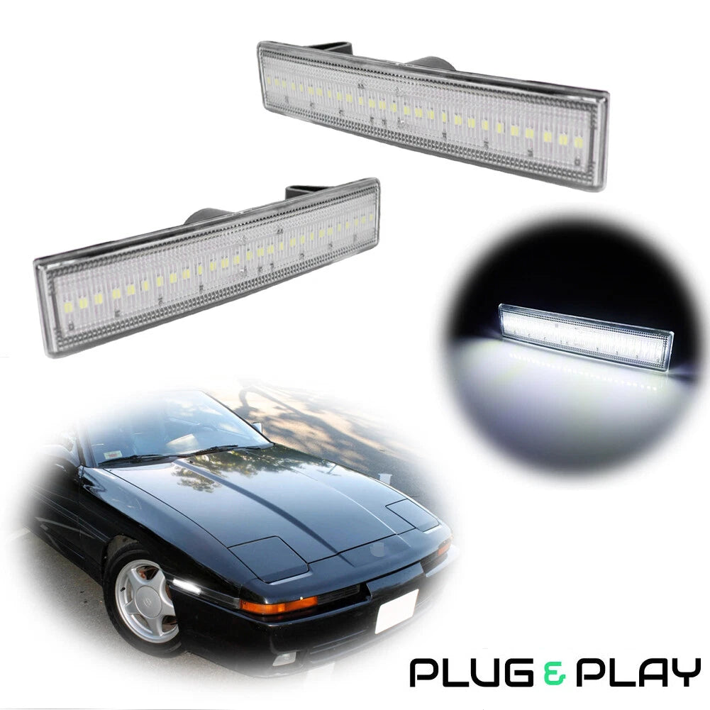Clear LED Side Marker Lights for Toyota Supra, Celica (1987–1992)
