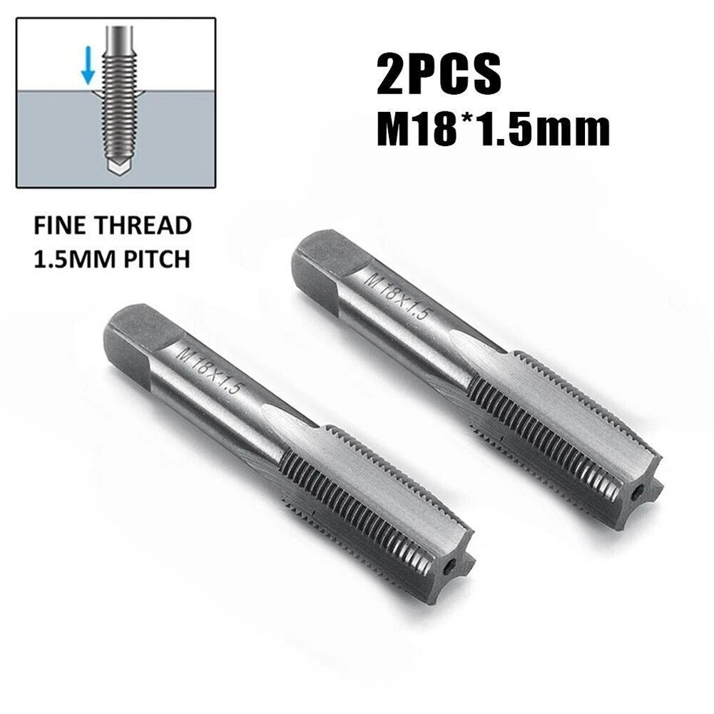 2Pcs Taps 18x1.5mm HSS Metric Taper for Automotive Applications