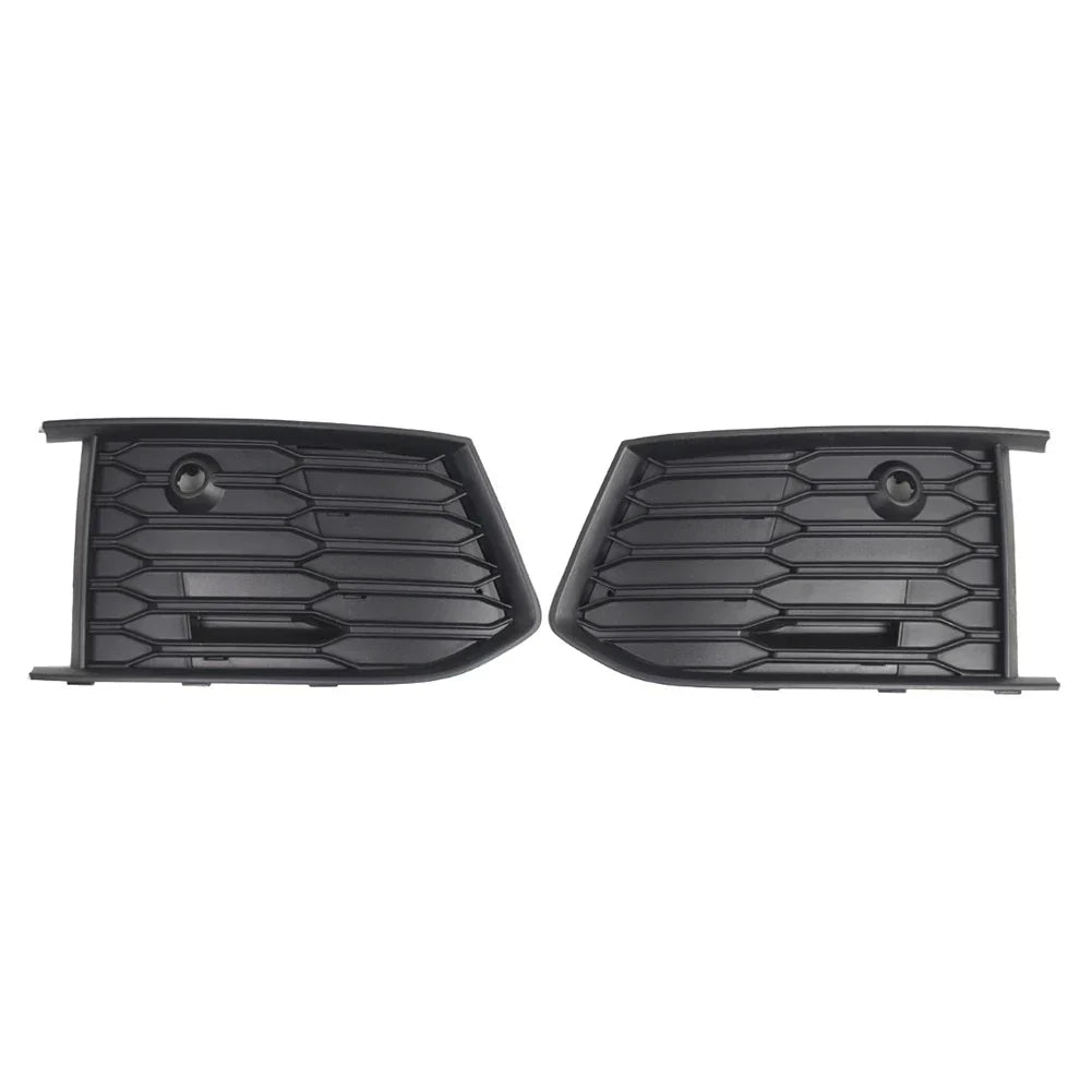 Front Bumper Fog Light Grille Covers Matte Black for Audi A6 S6 (2018-2024)