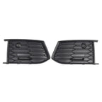 Front Bumper Fog Light Grille Covers Matte Black for Audi A6 S6 (2018-2024)