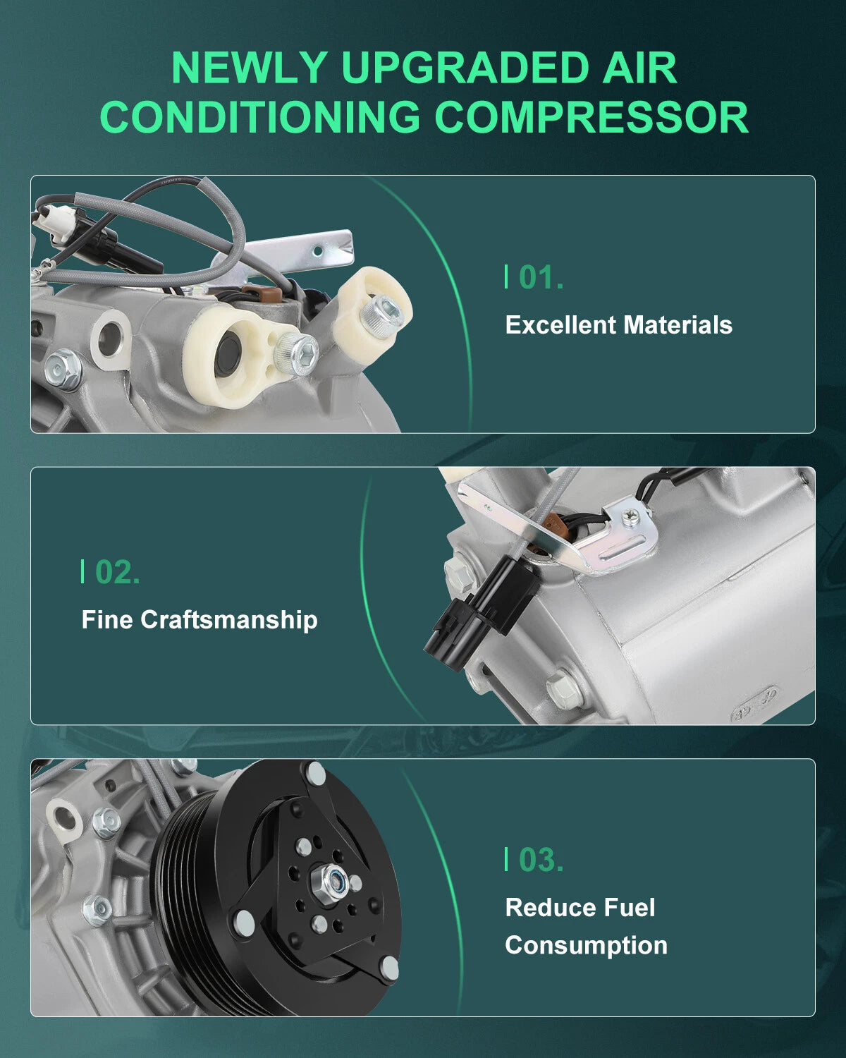 A/C Compressor with Clutch for Mitsubishi Lancer 2008–2010
