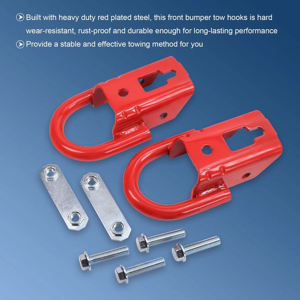 2X Front Towing Hooks for Ford F-150 (2015-2019) Red