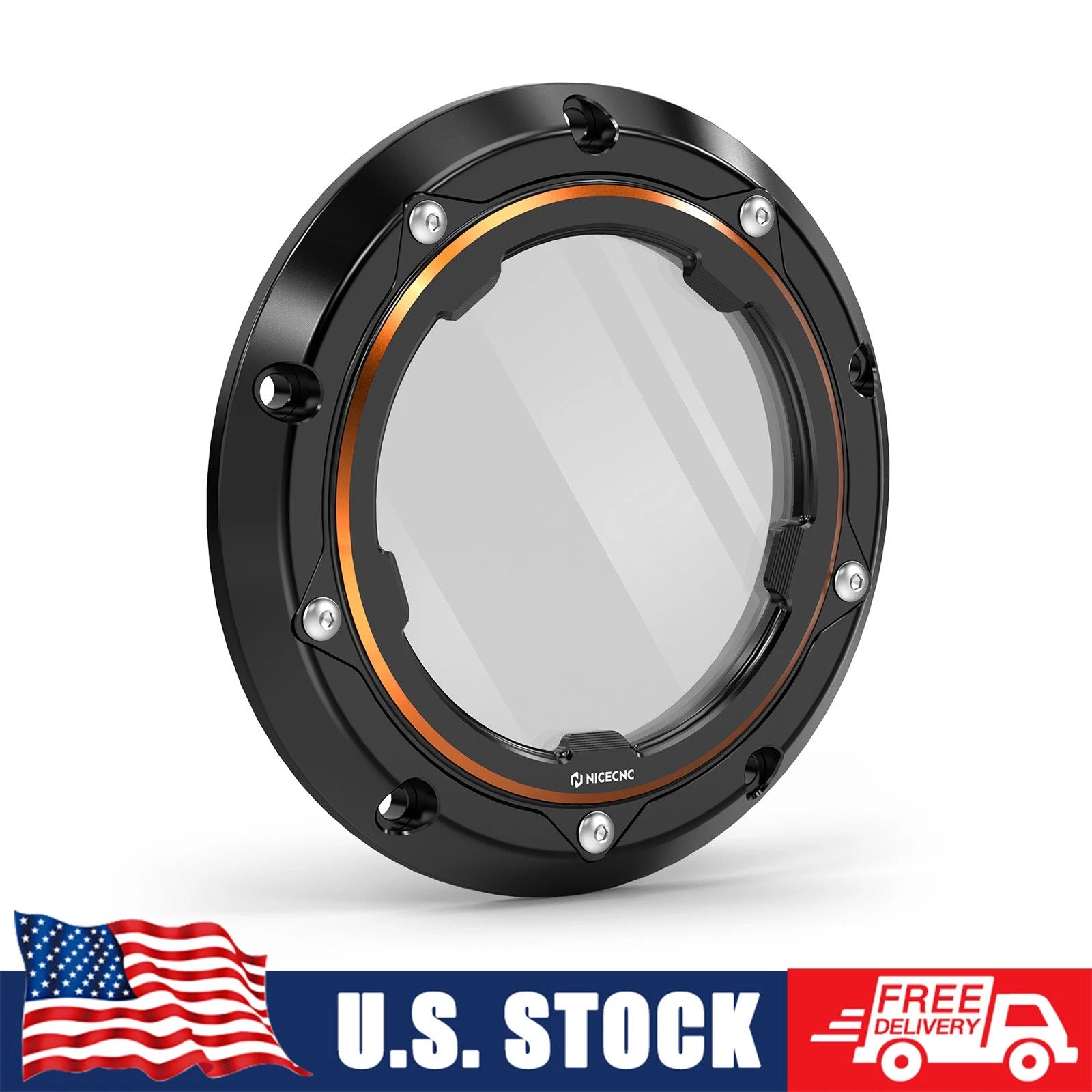 Clear Derby Clutch Cover for Harley Softail Custom FXSTC (1999–2010)