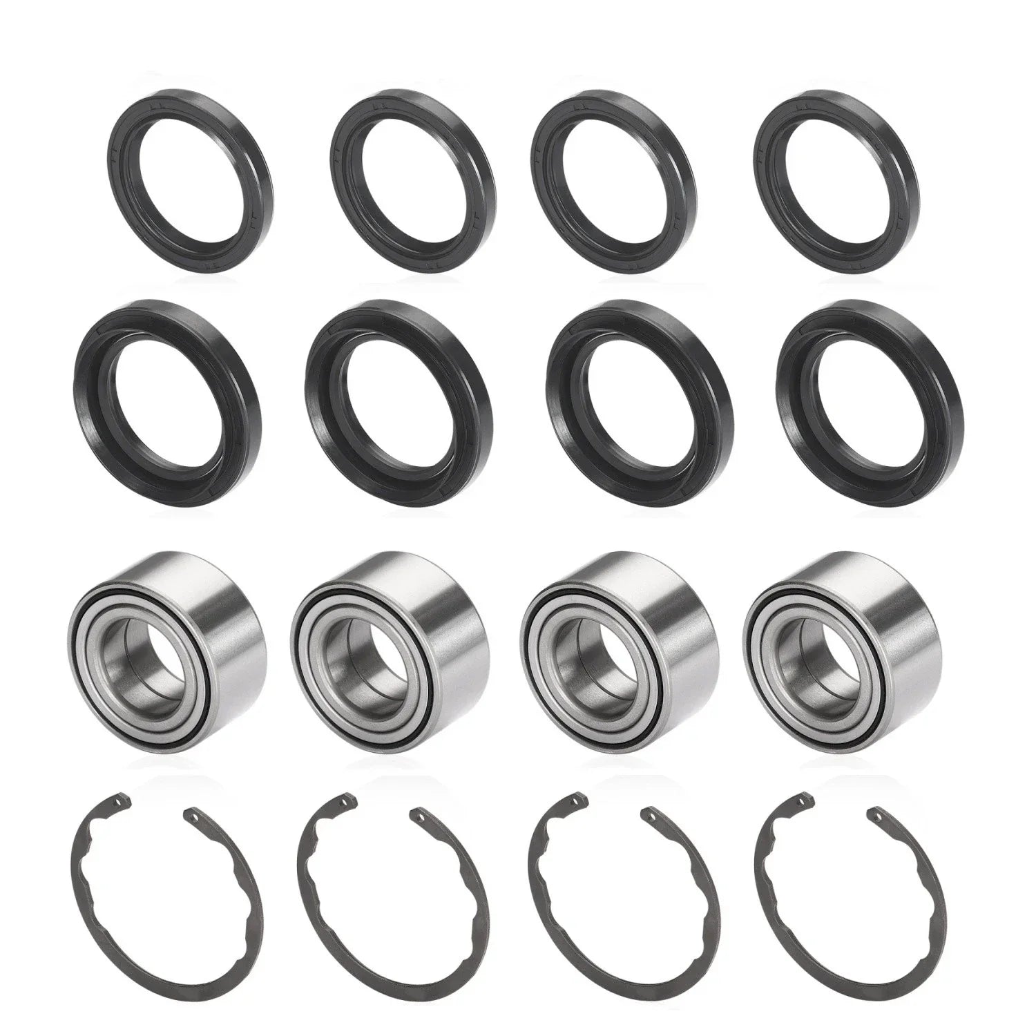 4x Front/Rear Bearing w/Circlip for Kawasaki Bayou 300 400 Prairie 300 400 (1990–2006)