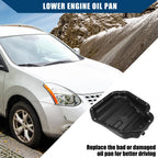 Engine Transmission Oil Pan for Nissan Rogue X-Trail (2014–2020) 11110JG31A, Anti Rust Black