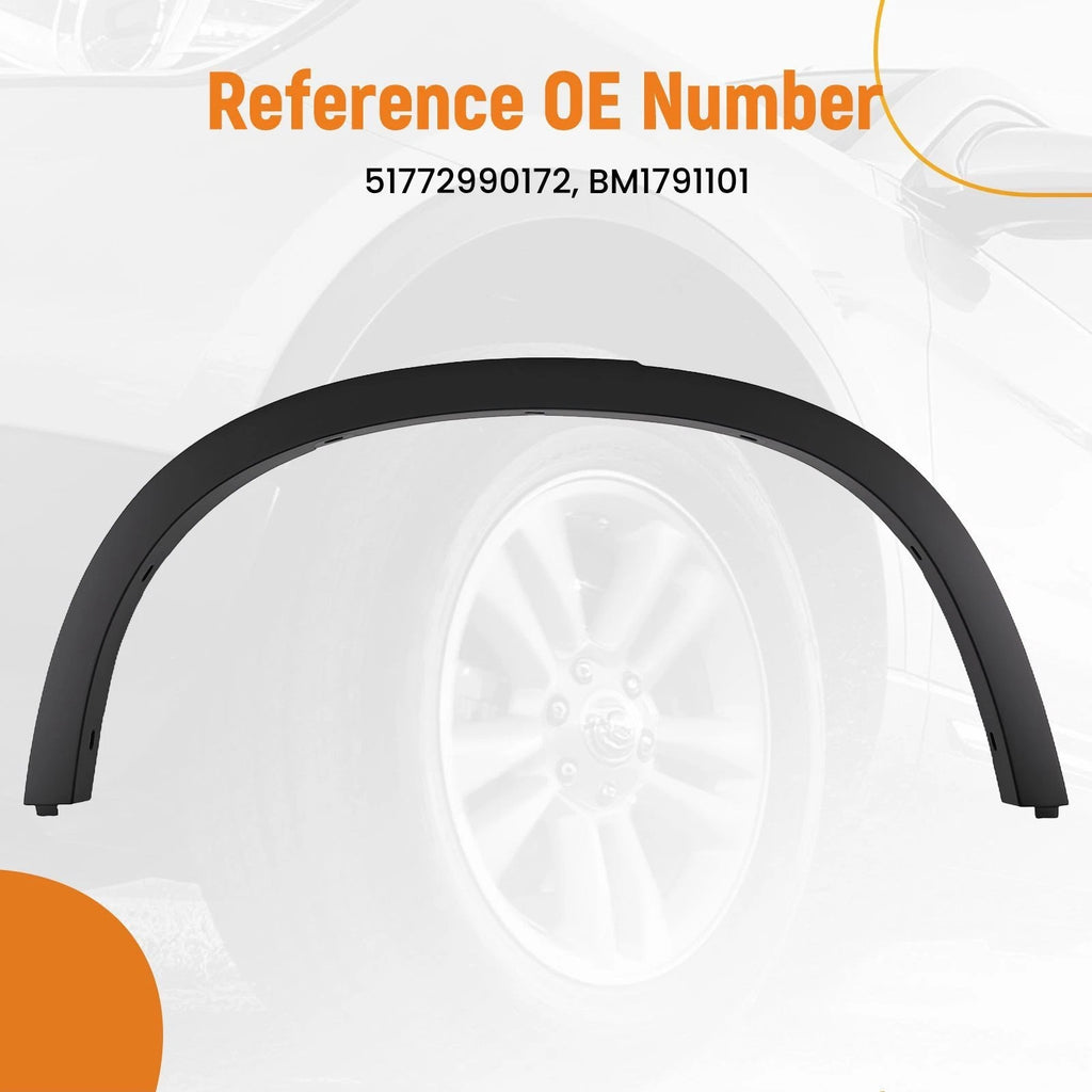 Fender Flare Molding Right Rear for BMW X1 (2013–2015) 51772990172 Black