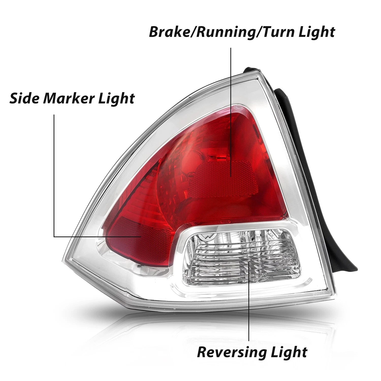 2PC Tail Light Set for Ford Fusion (2006–2009) Chrome Left Right Side