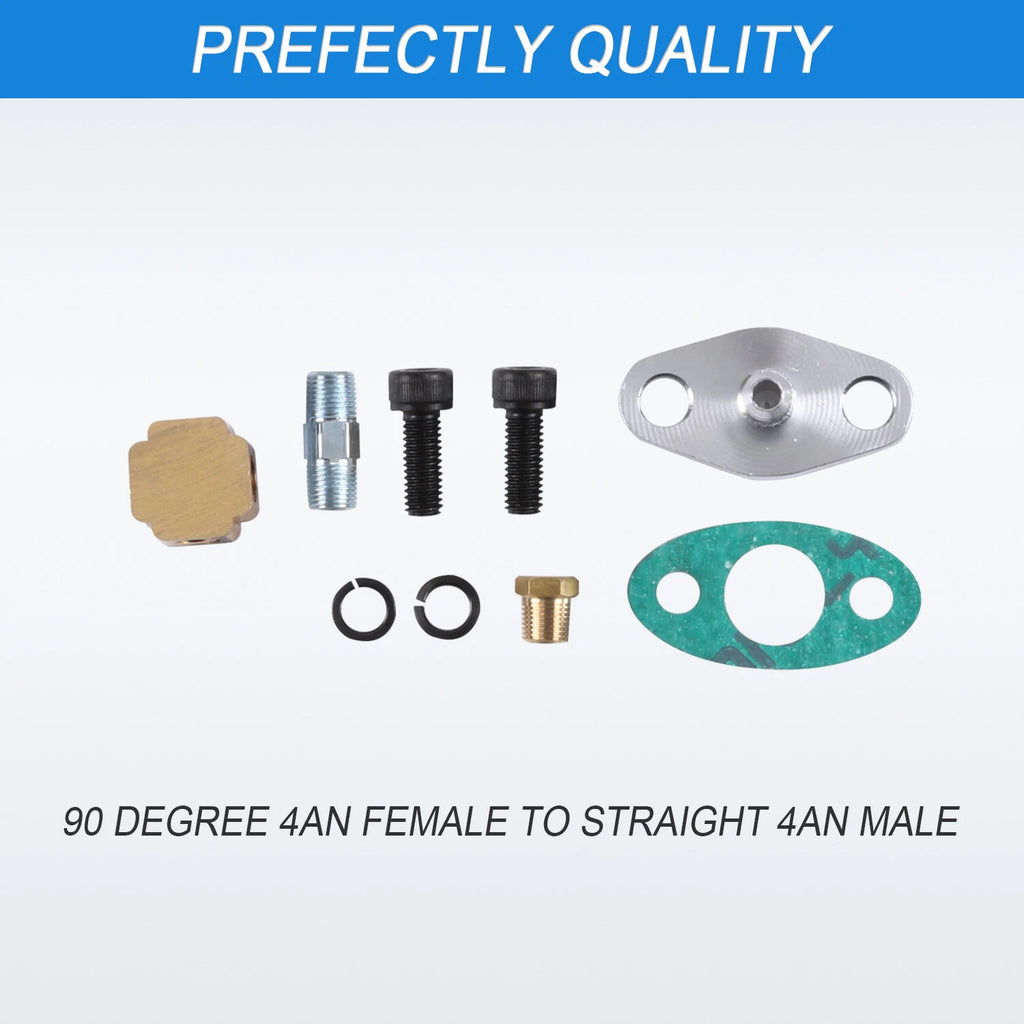 Turbo Oil Feed and Return Line Kit for T3 T4 T60 T61 (1/8 PNT, 90 Degree)