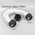 Diesel Heater Duct Hose 75MM with 2 x 60MM Connectors Round Air Outlet