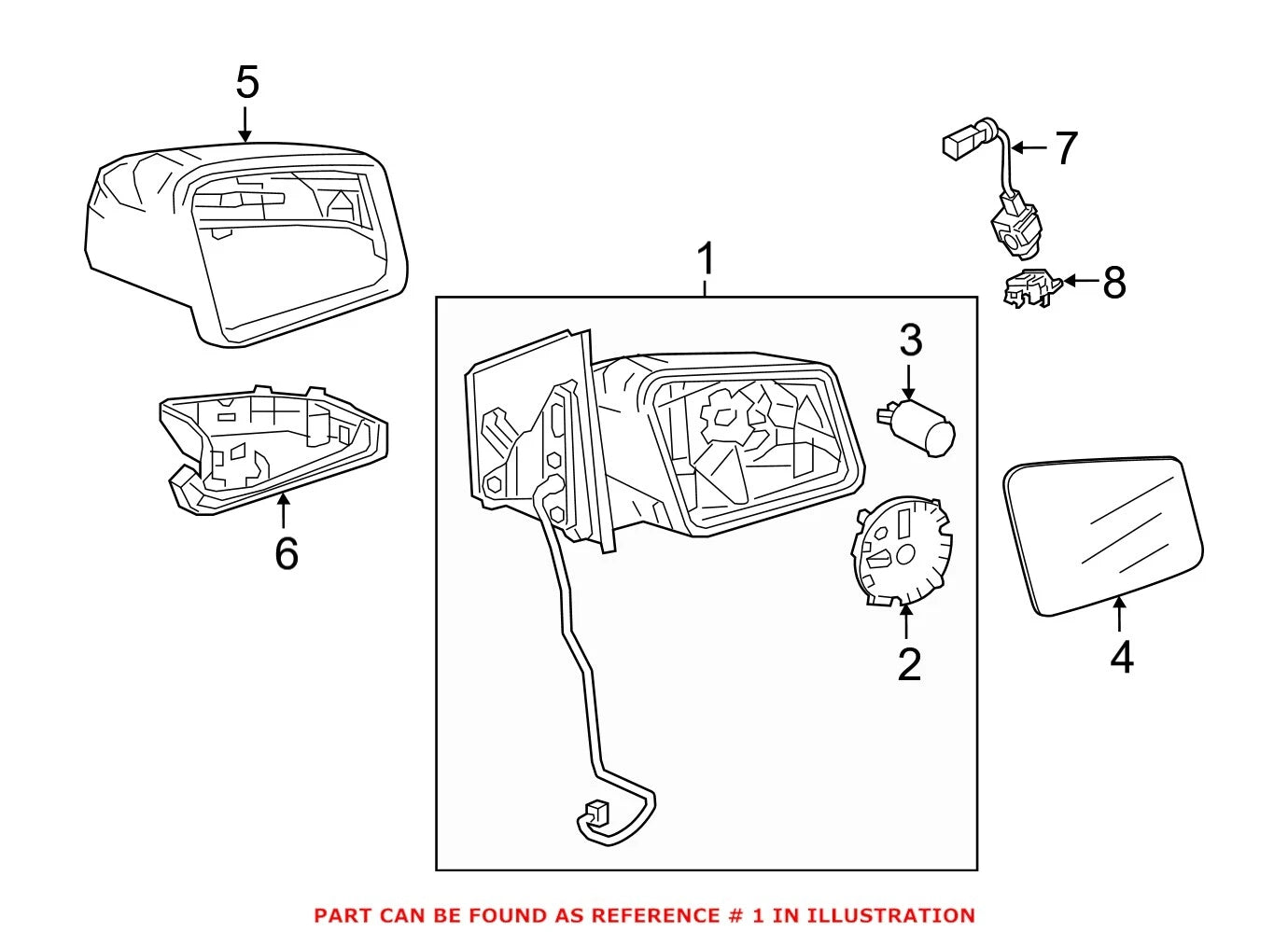 Left Door Mirror 1568102900 for Mercedes