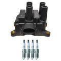 Set of 4 Denso Ignition Coils & NGK Platinum Spark Plugs for Ford Focus (2000–2011)