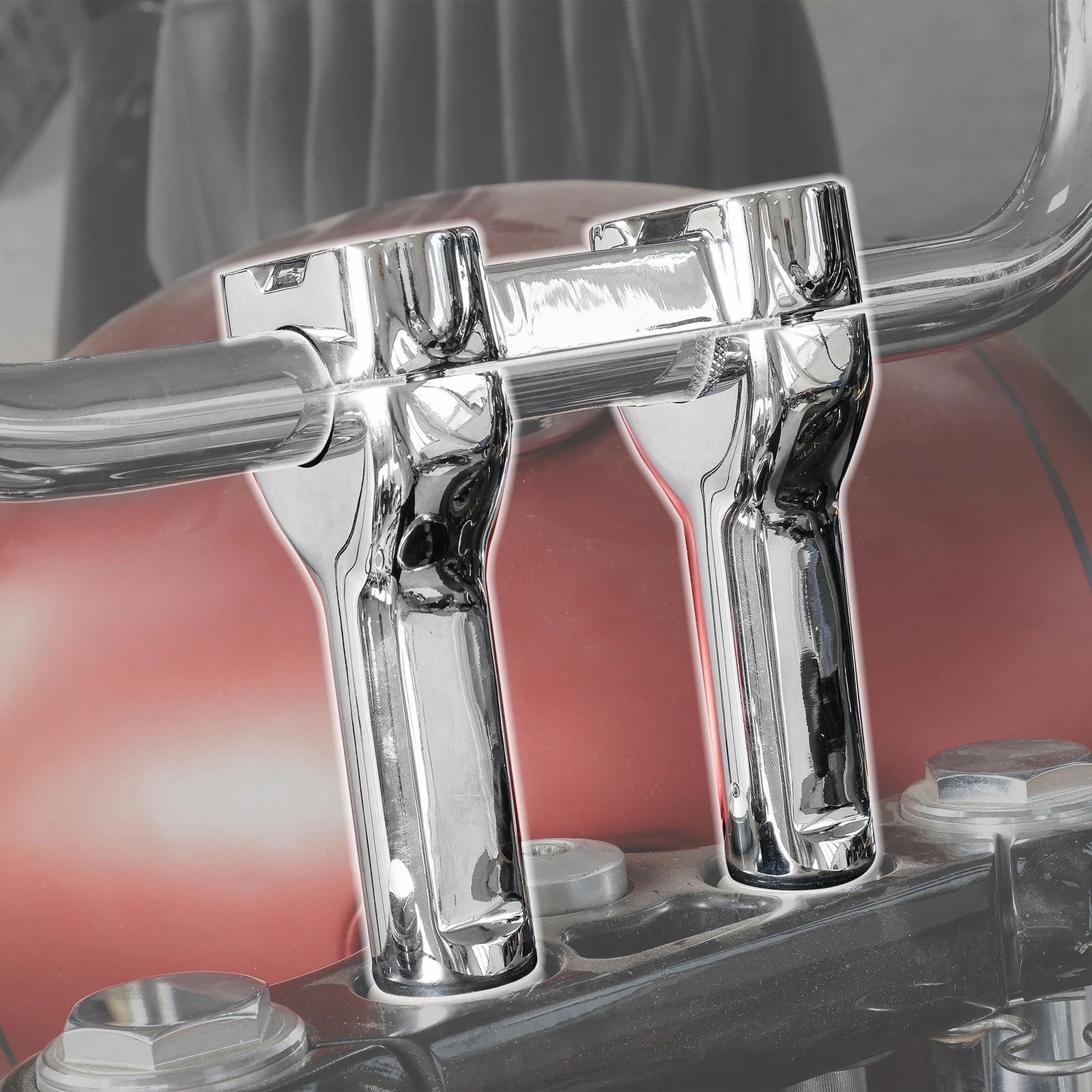 Chrome 4" Handlebar Riser for Harley Dyna Softail (2006–2023)